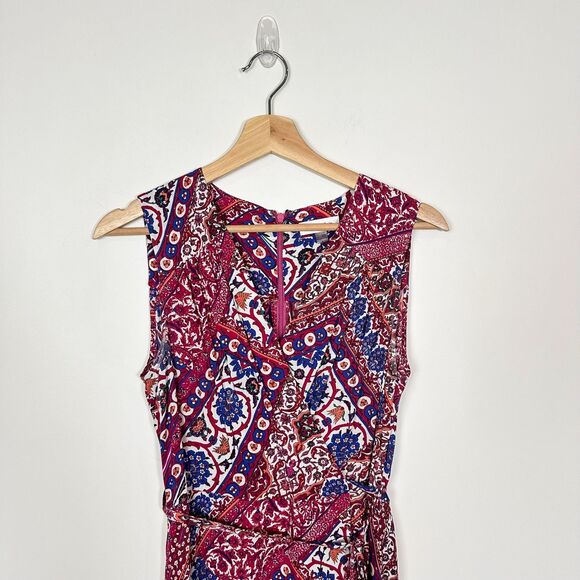 Calvin Klein Faux Wrap V-Neck Floral Maxi Dress Sz 4 Boho - Picture 4 of 9